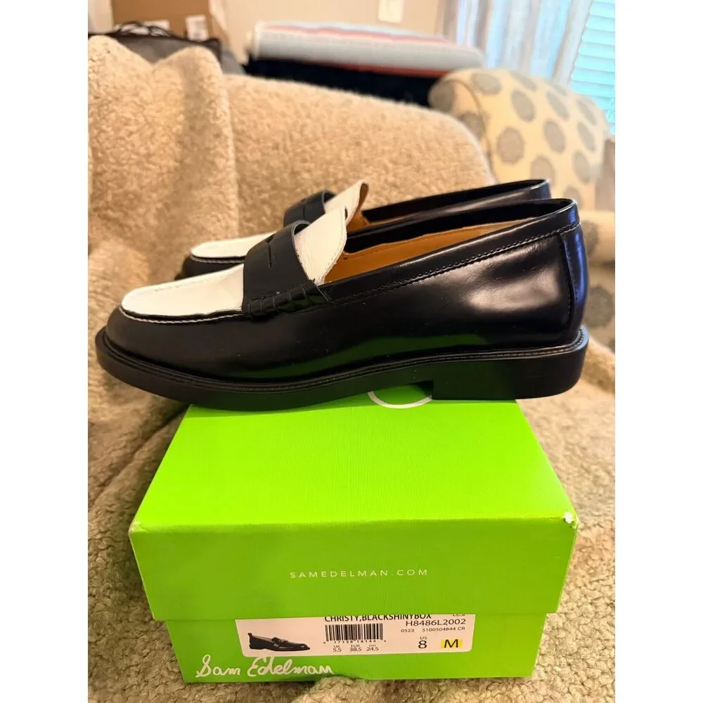 NIB Steve Madden Black & White Madison Penny Loafer size 8.5 - Picture 11 of 11